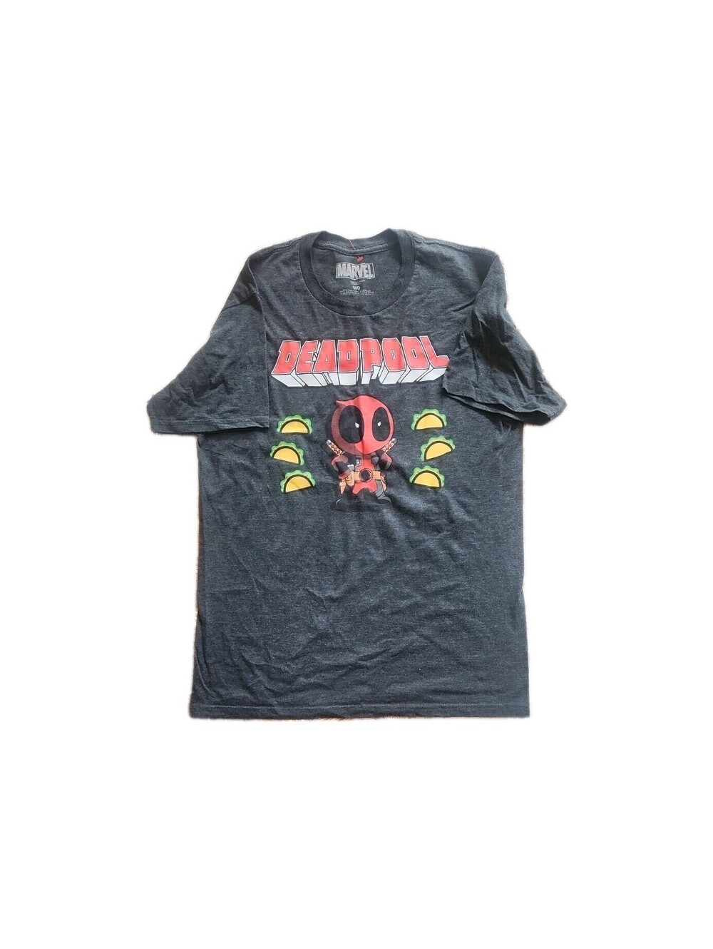 Marvel Deadpool Grey Taco T Shirt Men’s Size MEDIUM